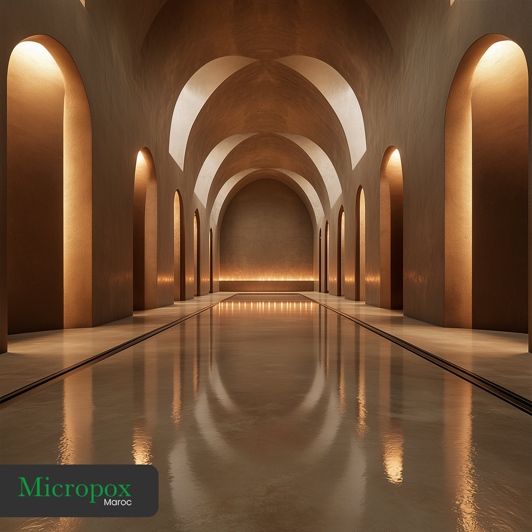 Hammam contemporain en revêtement décoratif